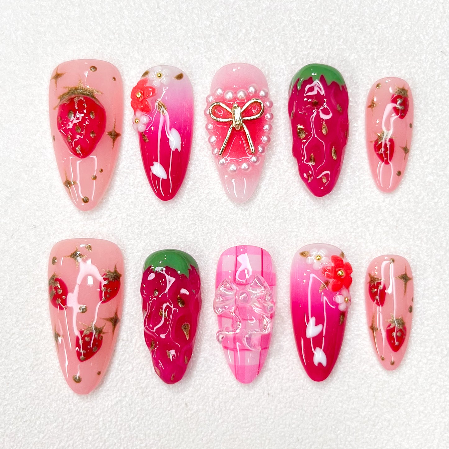 Strawberry Fizz Nails