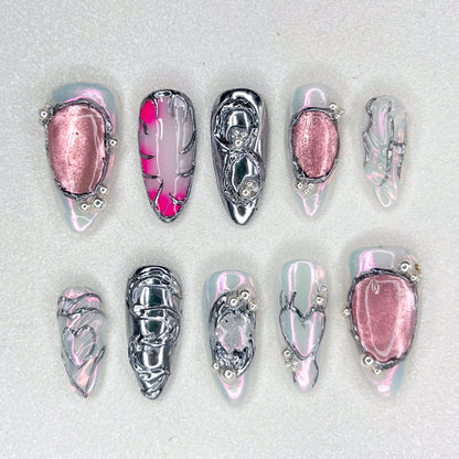 Chrome Blush Nails