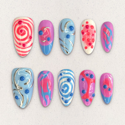 Pop Swirl Nails