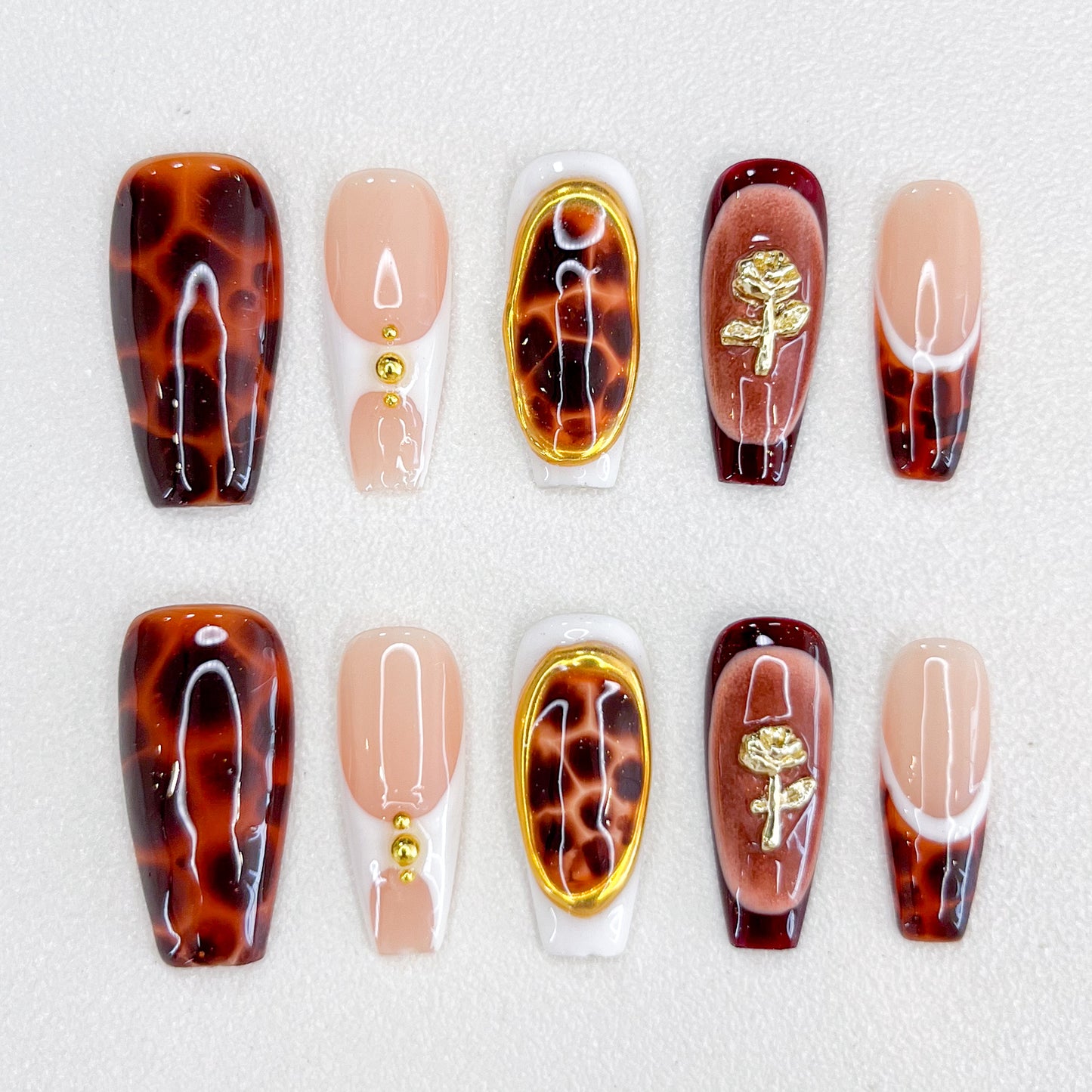 Tortoiseshell Rose Nails