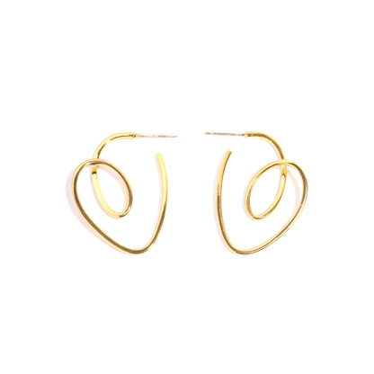 Heart-Shaped Loop Earrings