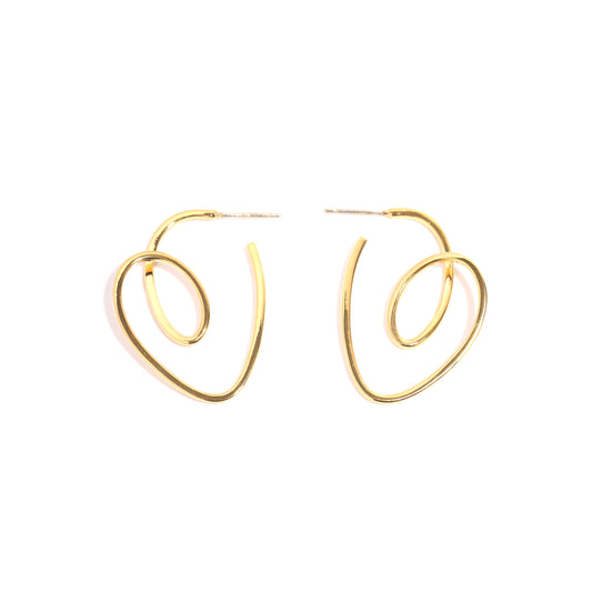 Heart-Shaped Loop Earrings
