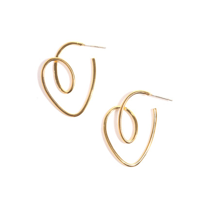 Heart-Shaped Loop Earrings