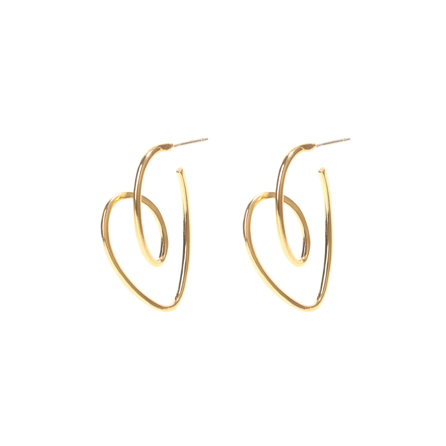 Heart-Shaped Loop Earrings
