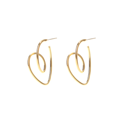 Heart-Shaped Loop Earrings