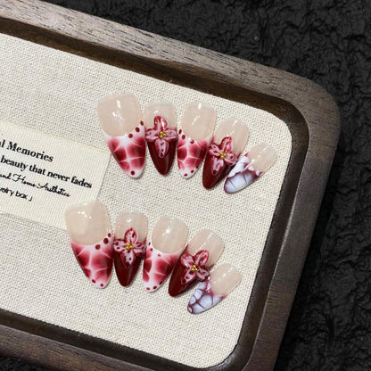 Blooming Garnet Nails