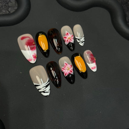 Bloom Zebra Nails