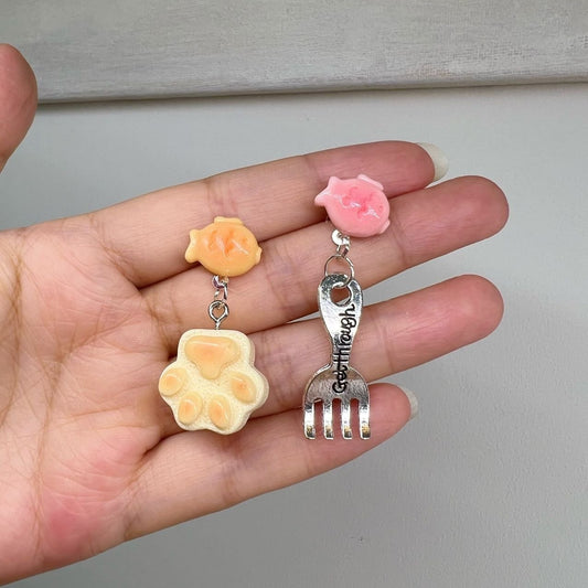 Fish & Paw Drops Earrings