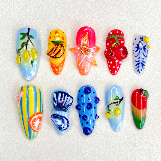 Fruity Fiesta Press-On Nails
